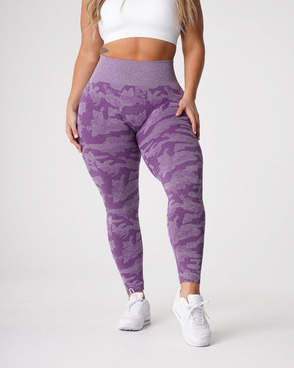 Women Violet Camo Seamless Leggings - NVGTN