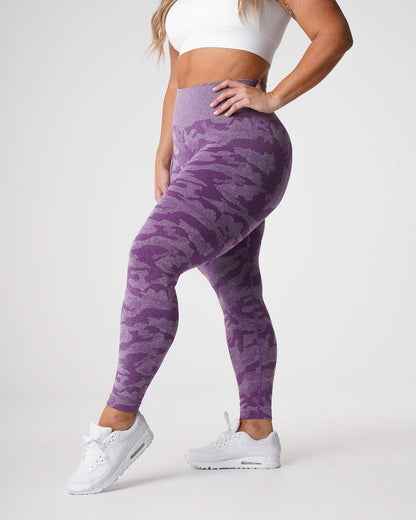 Women Violet Camo Seamless Leggings - NVGTN
