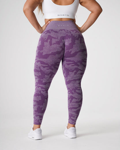 Women Violet Camo Seamless Leggings - NVGTN