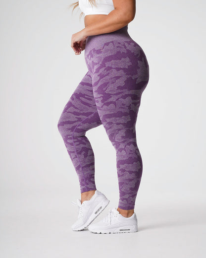 Women Violet Camo Seamless Leggings - NVGTN
