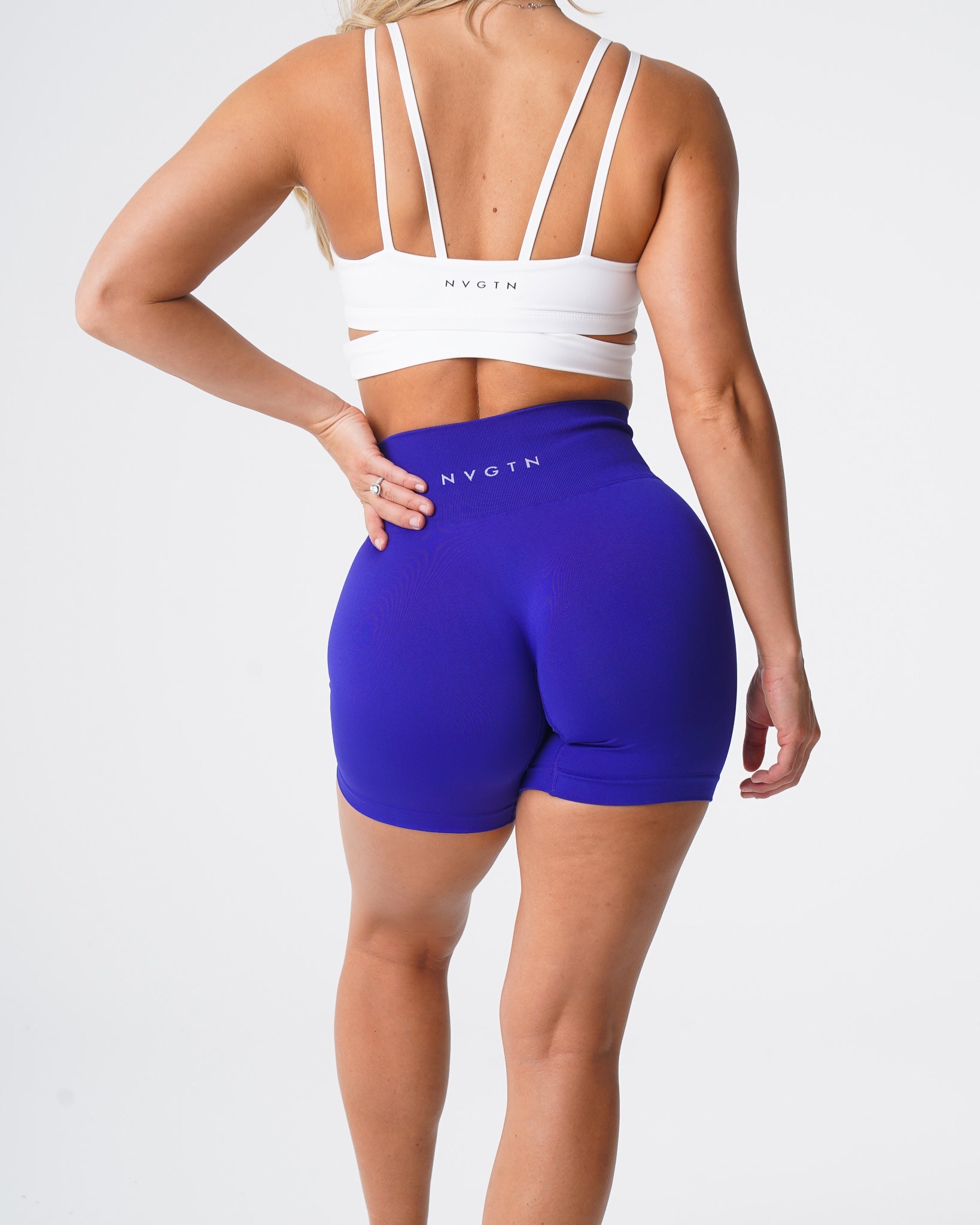 Women Cobalt Solid Seamless Shorts - NVGTN