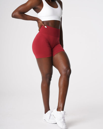 Women Carmine Solid Seamless Shorts - NVGTN