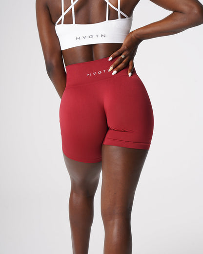 Women Carmine Solid Seamless Shorts - NVGTN