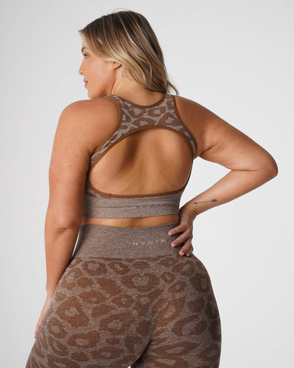 Women Mocha Leopard Eclipse Seamless Bra - NVGTN