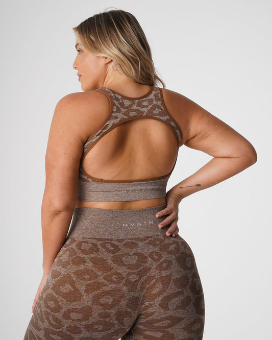 Women Mocha Leopard Eclipse Seamless Bra - NVGTN