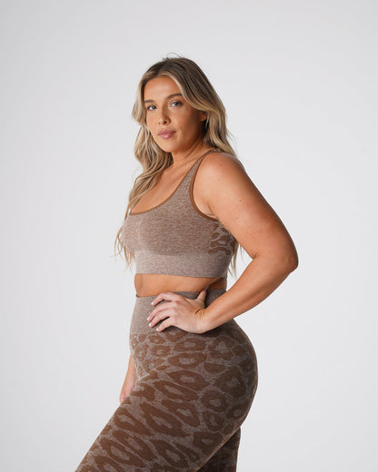 Women Mocha Leopard Eclipse Seamless Bra - NVGTN