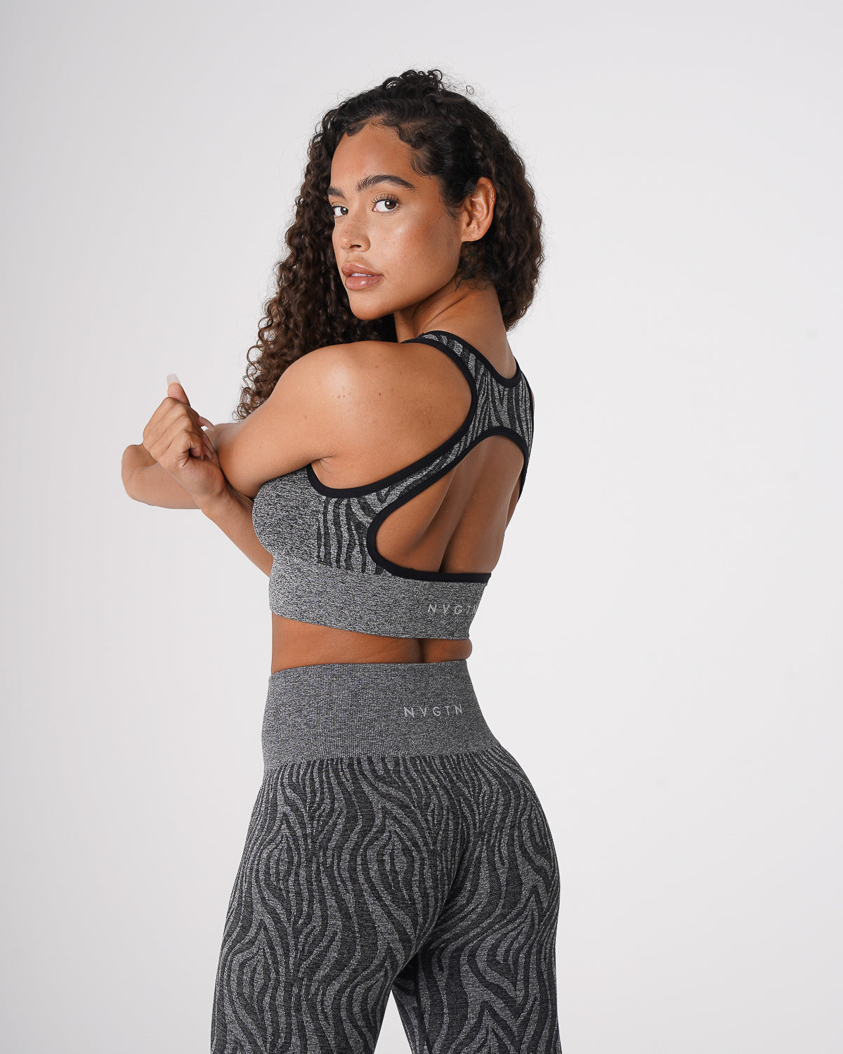 Women Black Speckled Zebra Eclipse Seamless Bra - NVGTN