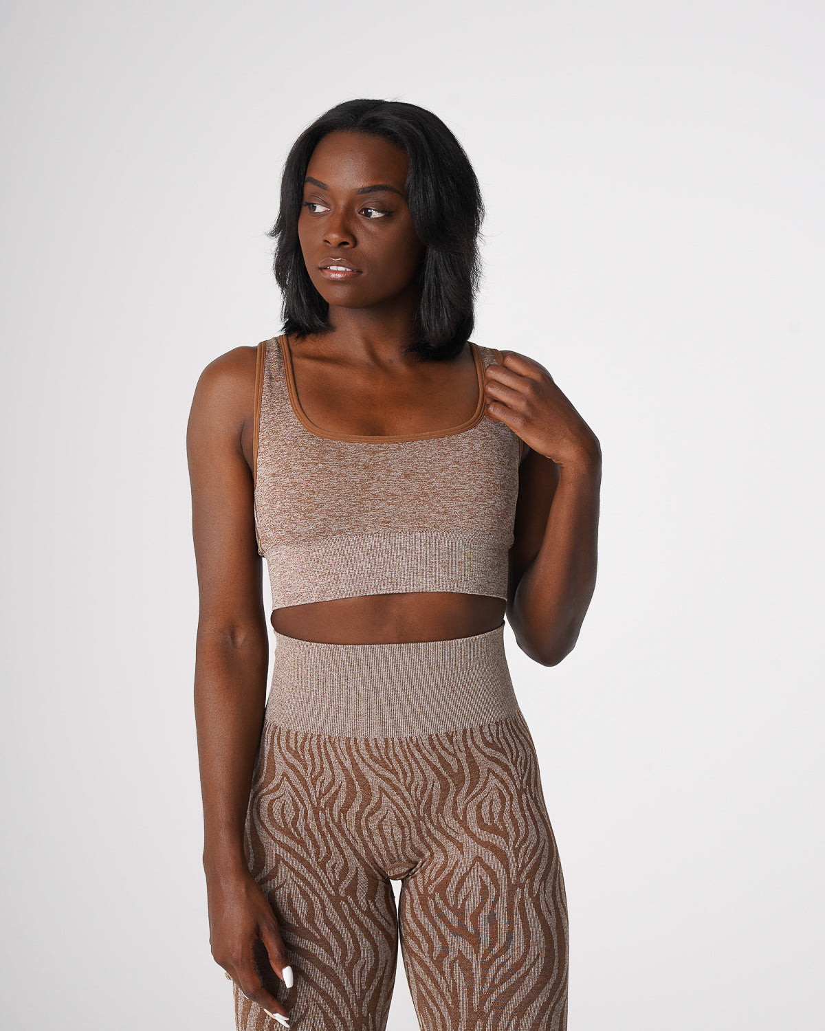 Women Mocha Zebra Eclipse Seamless Bra - NVGTN