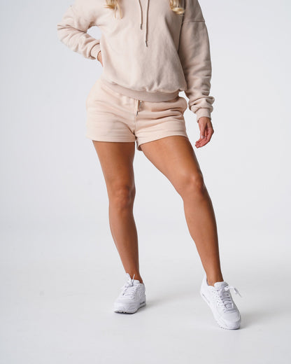 Women Beige Essential Lounge Shorts - NVGTN