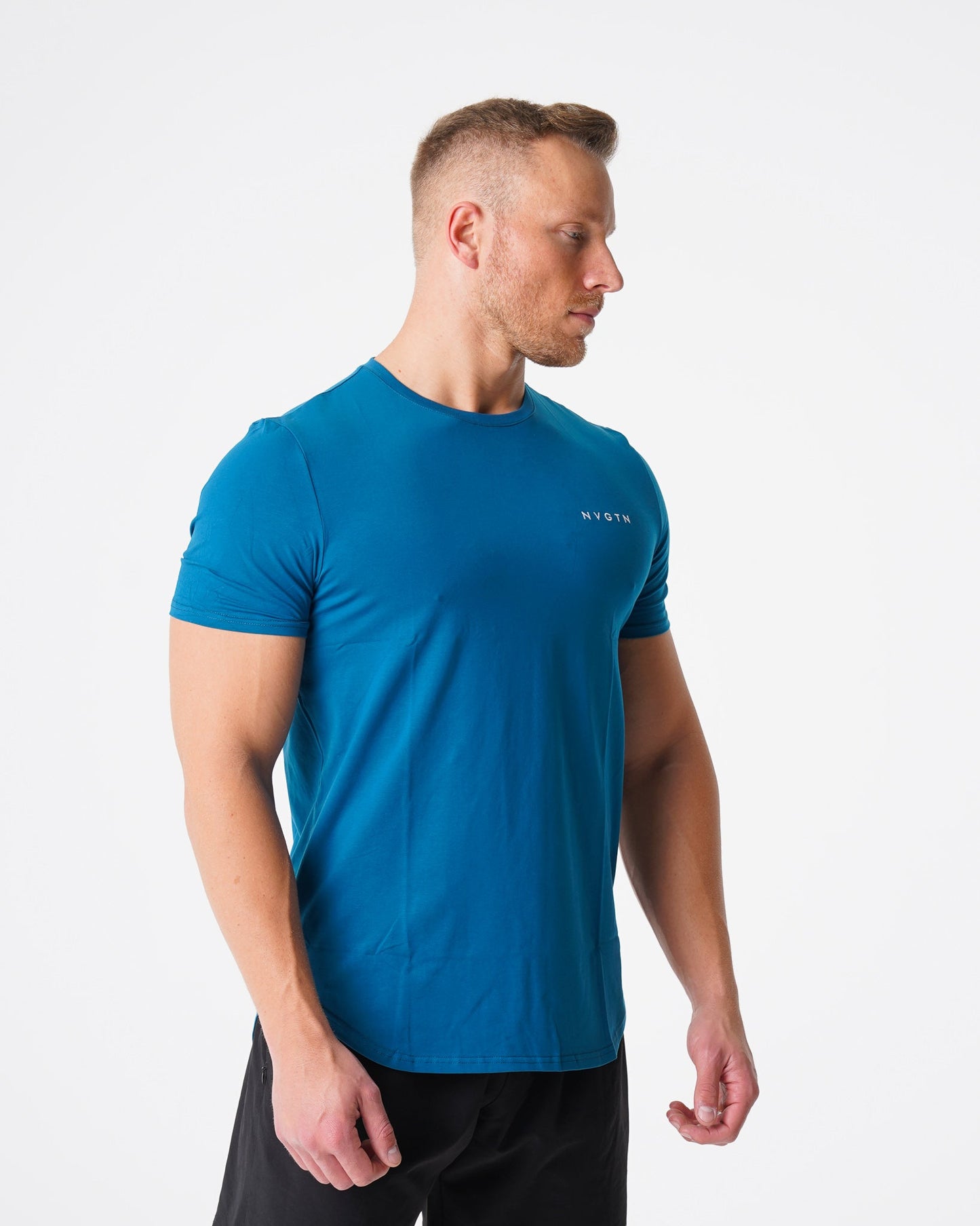 Men French Blue Pulse Fitted Tee - NVGTN