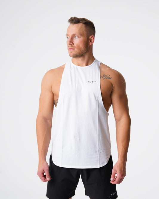 Men White Pulse Edge Tank - NVGTN