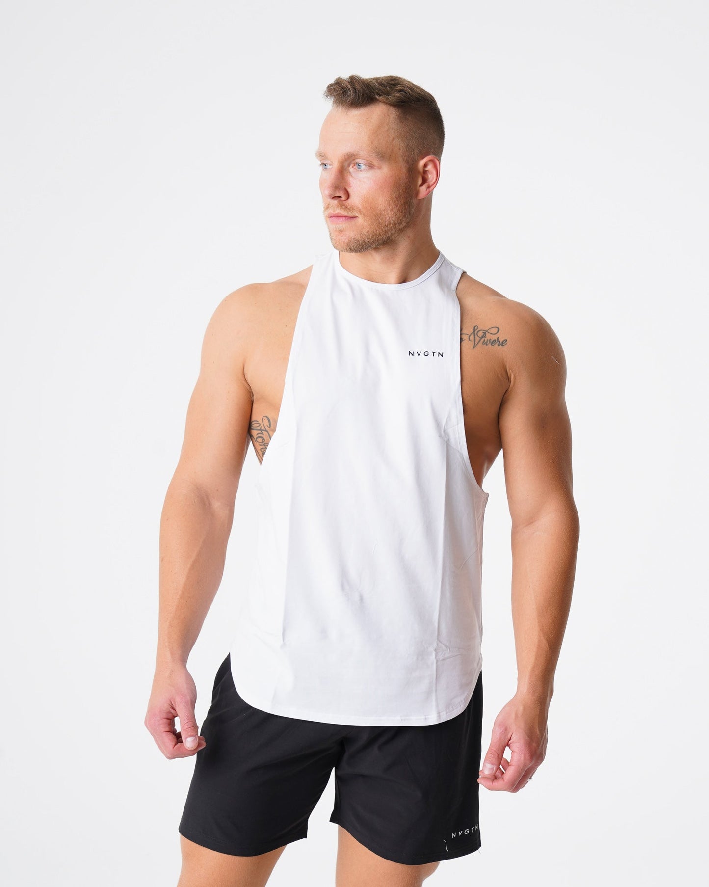 Men White Pulse Edge Tank - NVGTN