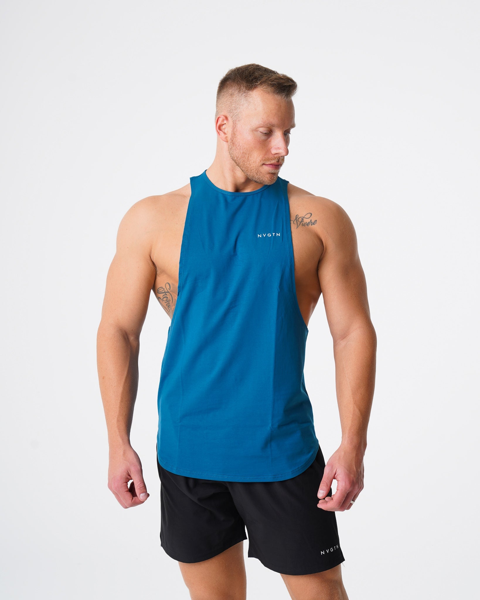 Men French Blue Pulse Edge Tank - NVGTN