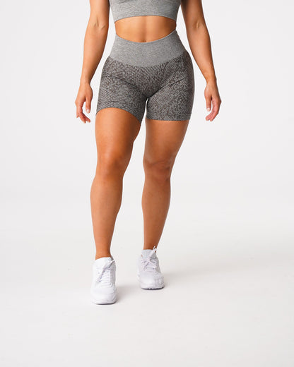 Women Khaki Green Snakeskin Seamless Shorts - NVGTN