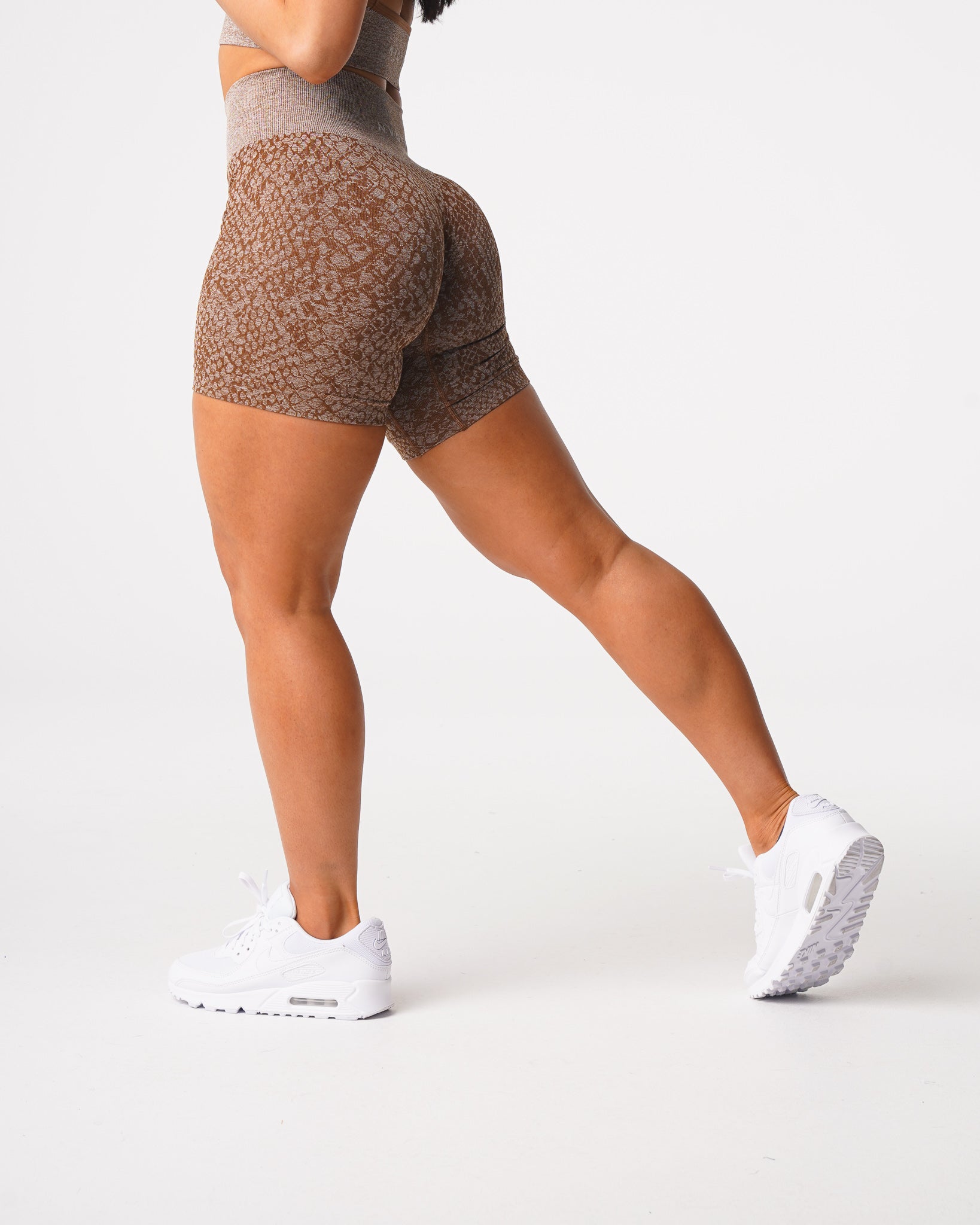 Women Mocha Snakeskin Seamless Shorts - NVGTN