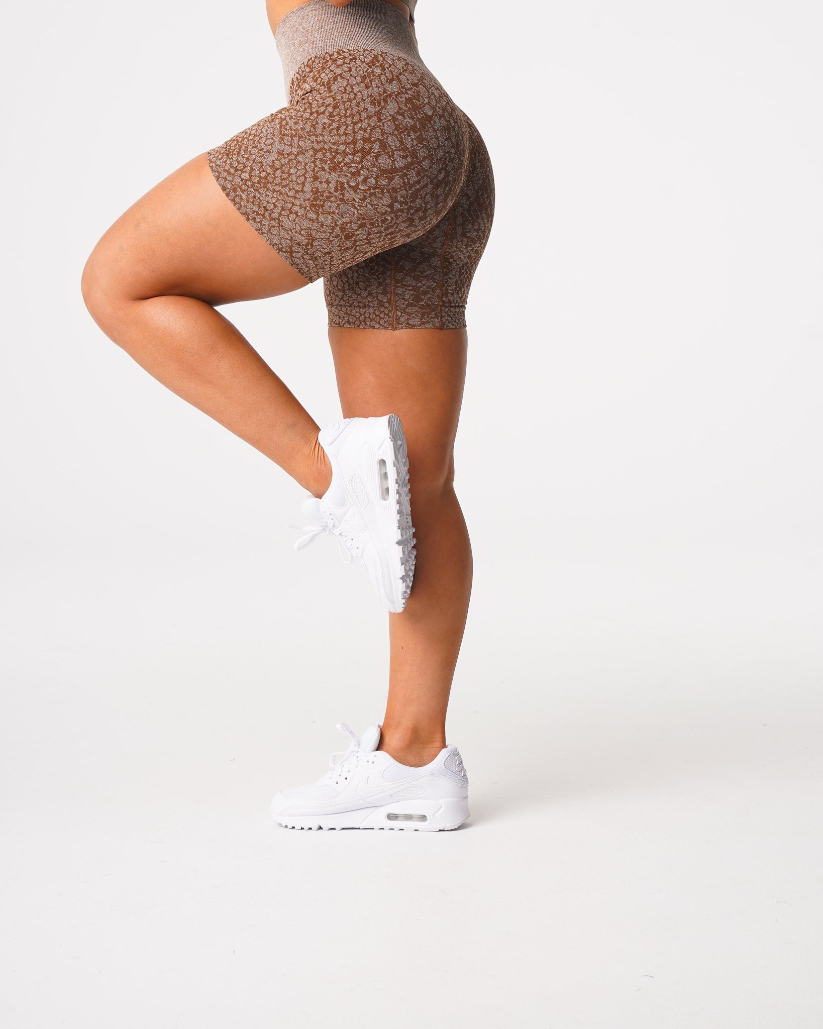 Women Mocha Snakeskin Seamless Shorts - NVGTN