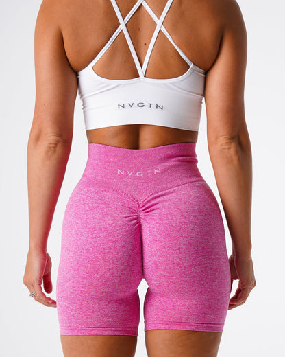 Women Bubble Gum Pink Scrunch Seamless Shorts - NVGTN