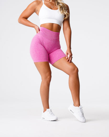 Women Bubble Gum Pink Scrunch Seamless Shorts - NVGTN