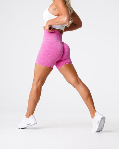 Women Bubble Gum Pink Scrunch Seamless Shorts - NVGTN