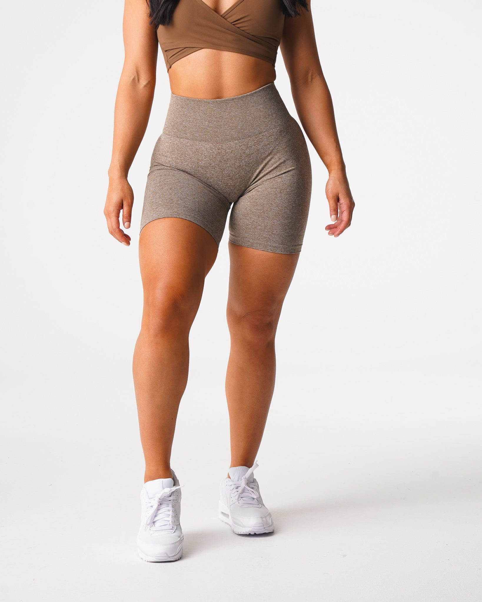 Women Mocha Scrunch Seamless Shorts - NVGTN