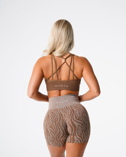 Women Mocha Galaxy Ribbed Seamless Bra - NVGTN