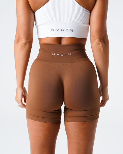 Women Caramel Solid Seamless Shorts - NVGTN