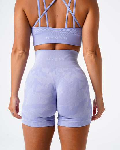 Women Periwinkle Camo Seamless Shorts - NVGTN