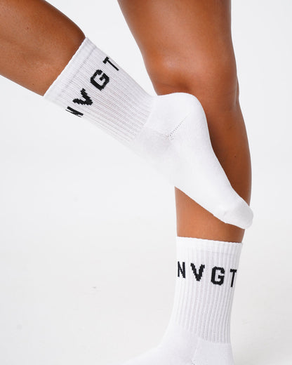 Women|Men White NVGTN Crew Socks - NVGTN