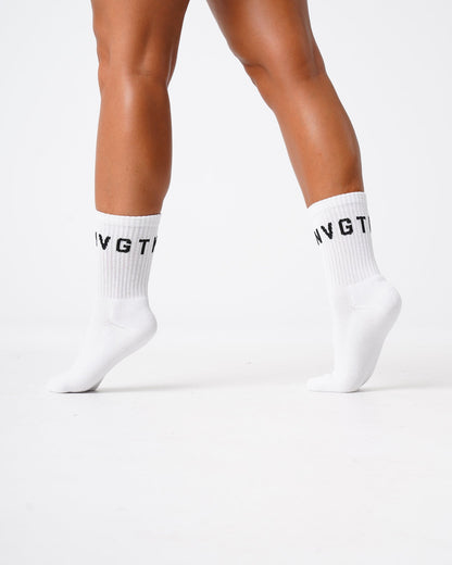 Women|Men White NVGTN Crew Socks - NVGTN