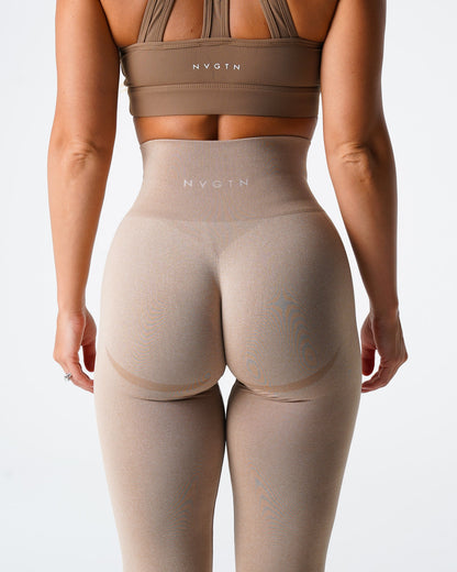 Women Beige Contour Seamless Leggings - NVGTN