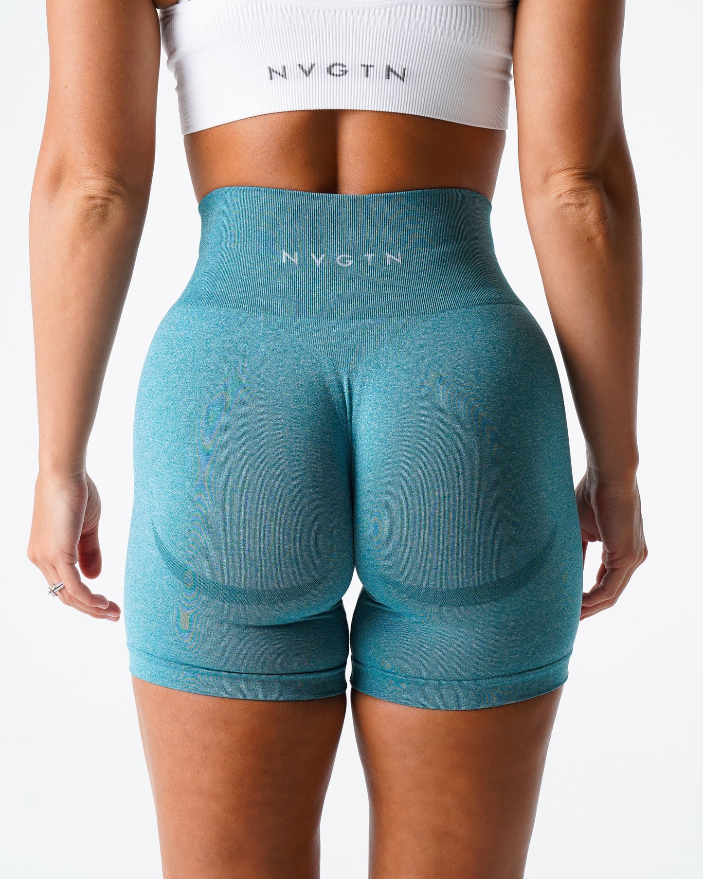 Women Teal Contour Seamless Shorts - NVGTN
