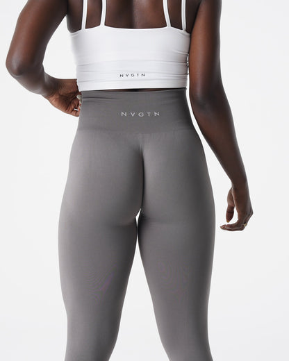 Women Charcoal Solid Seamless Leggings - NVGTN