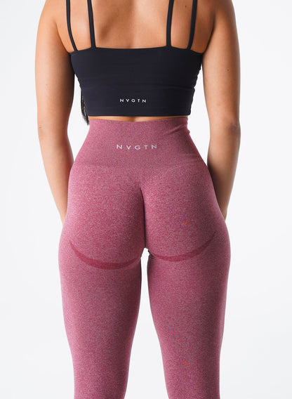 Women Maroon Curve Seamless Leggings - NVGTN