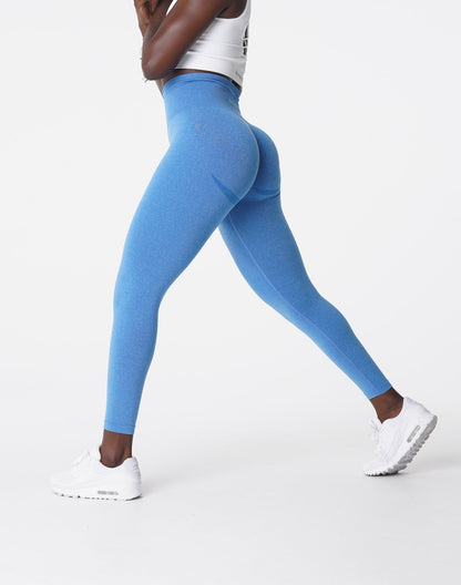 Women Ocean Blue Curve Seamless Leggings - NVGTN