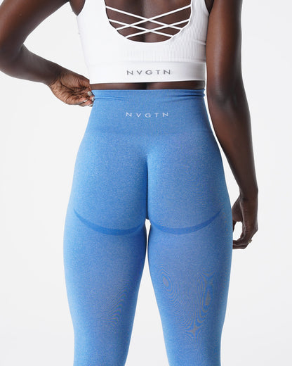 Women Ocean Blue Curve Seamless Leggings - NVGTN