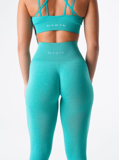 Women Turquoise NV Seamless Leggings - NVGTN