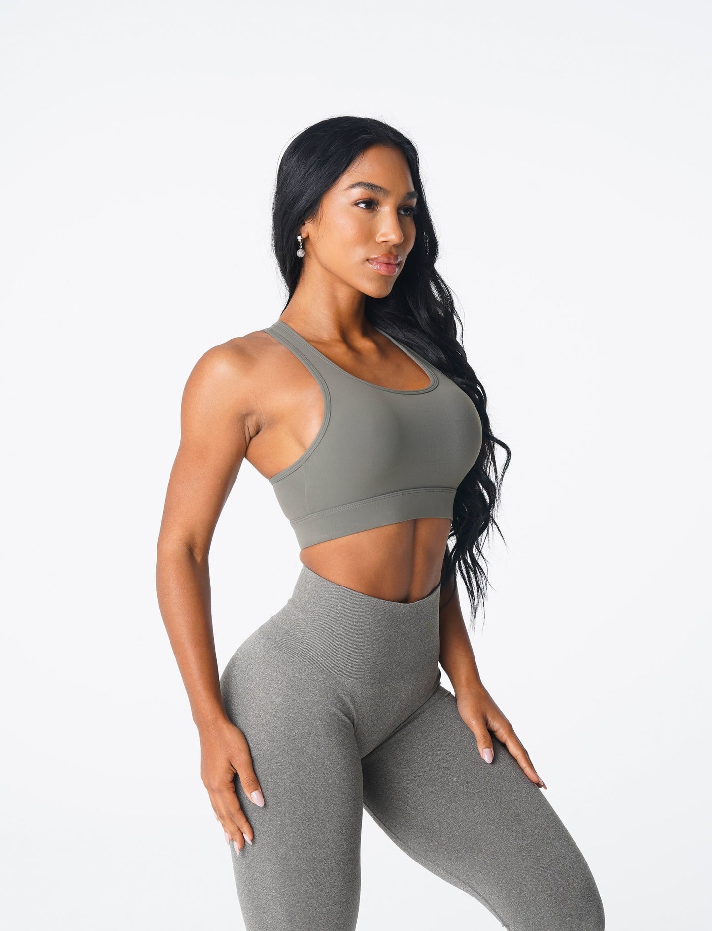 Women Khaki Green Trio Bra - NVGTN