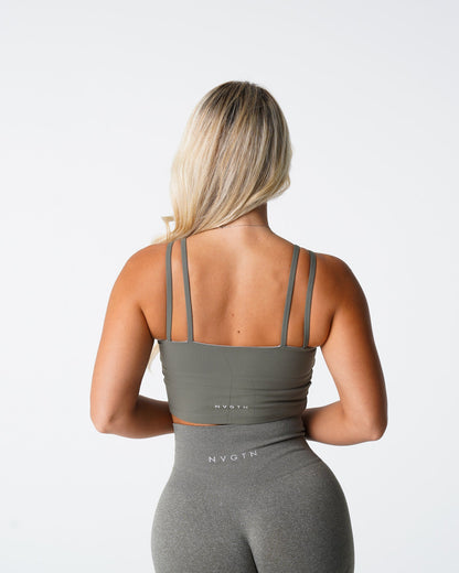 Women Khaki Green Poise Bra Top - NVGTN