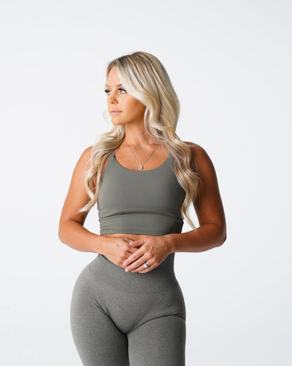 Women Khaki Green Poise Bra Top - NVGTN
