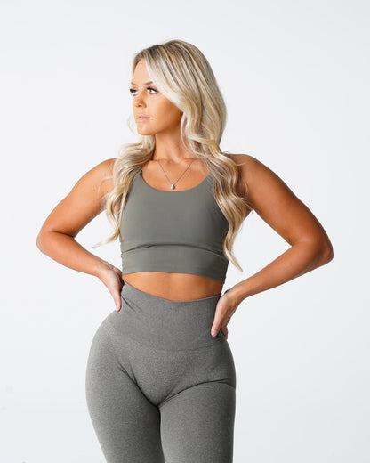 Women Khaki Green Poise Bra Top - NVGTN