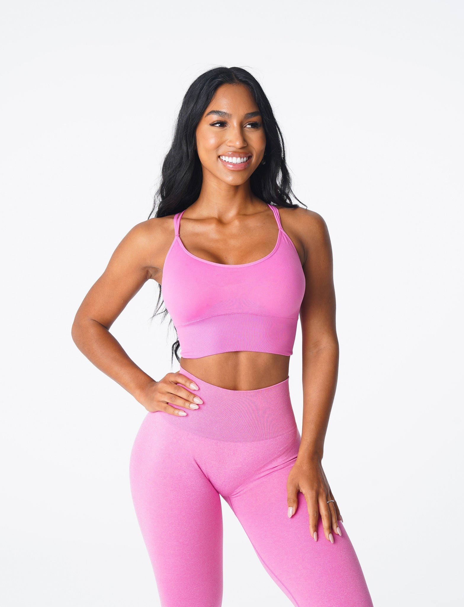 Women Bubble Gum Pink Flourish Seamless Bra - NVGTN