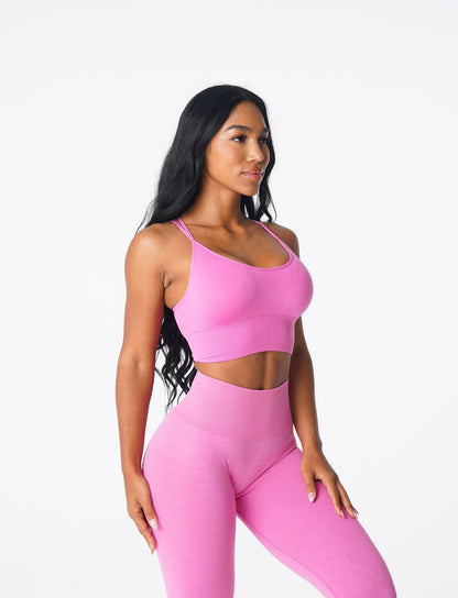 Women Bubble Gum Pink Flourish Seamless Bra - NVGTN