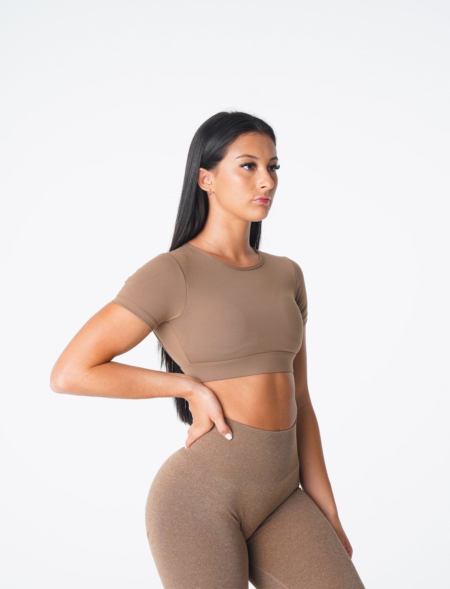 Women Mocha Open Back Tee - NVGTN