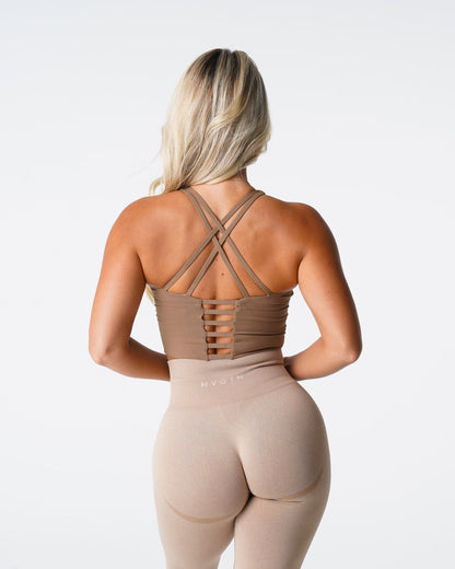 Women Mocha Matrix Bra Top - NVGTN
