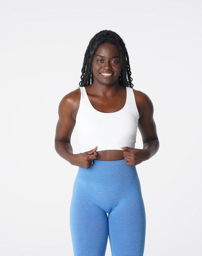 Women White Desire Ribbed Seamless Bra - NVGTN