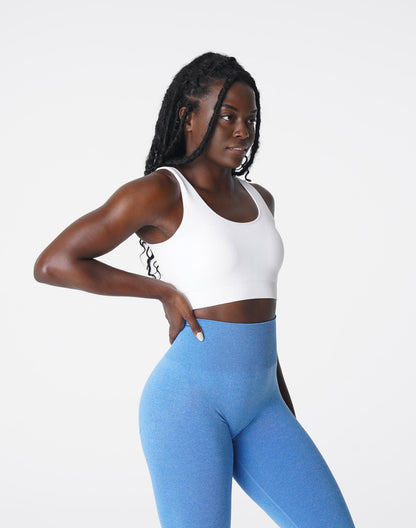 Women White Desire Ribbed Seamless Bra - NVGTN