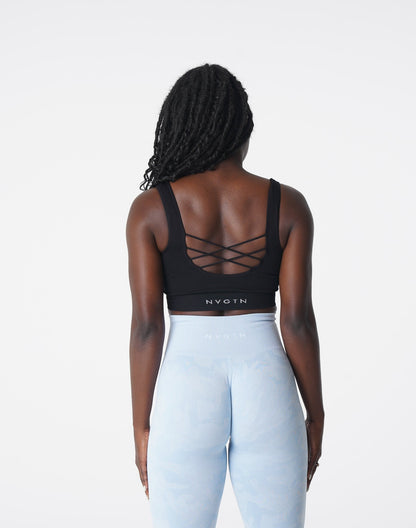 Women Black Desire Ribbed Seamless Bra - NVGTN
