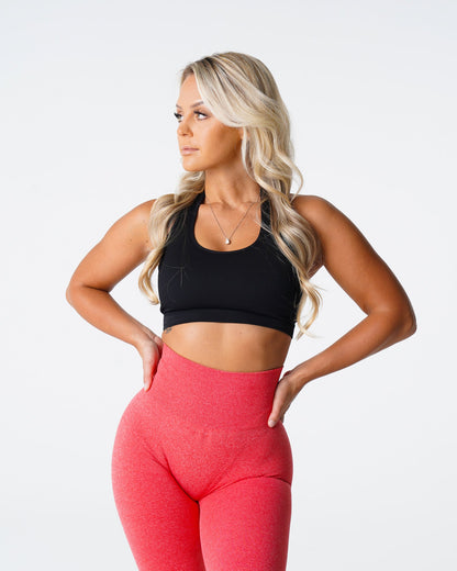 Women Black Limitless Ribbed Seamless Halter Bra - NVGTN