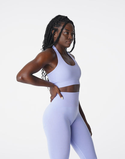 Women Periwinkle Limitless Ribbed Seamless Halter Bra - NVGTN