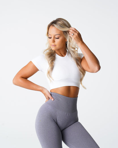 Women White Vortex Seamless Bra Top - NVGTN